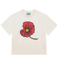 Kenzo T-Shirt - dition exclusive - Crme/Rouge av. Fleur