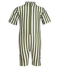 Petit Crabe Coverall Swimsuit - Natsu - UV50+ - Army Stripes