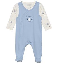 Fixoni Romper m. Voetjes m. Romper l/s - Ashley Blue