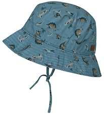 Melton Bucket Hat - UV50+ - Faded Denim w. Print
