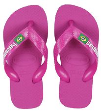 Havaianas Flip Flops - Kids Brazil Logo - Rose Gum