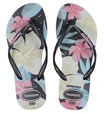 Havaianas Flip Flops - Slim Floral - Black/Pink