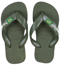 Havaianas Flip Flops - Brazil Logo - Moss