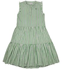 Tommy Hilfiger Kleid - Striped Ruffle - Spring Limette Stripe