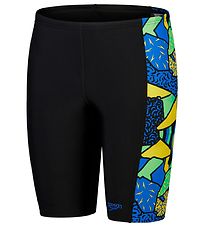 Speedo Swim Trunks - Panel All-over Jammer - Black/Blue