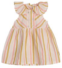 Hust and Claire Dress - Chestnut - White w. Stripes