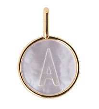 Design Letters Pendant To Necklace - A - Pearl Gold