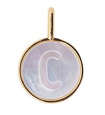 Design Letters Pendant To Necklace - C - Pearl Gold