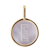 Design Letters Pendant To Necklace - E - Pearl Gold