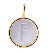 Design Letters Pendant To Necklace - F - Pearl Gold