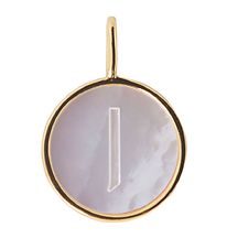 Design Letters Pendant To Necklace - J - Pearl Gold