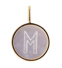Design Letters Pendant To Necklace - M - Pearl Gold