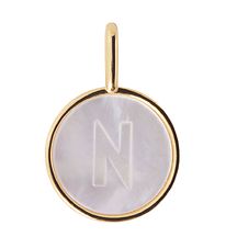 Design Letters Pendant To Necklace - N - Pearl Gold