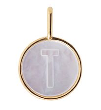 Design Letters Pendant To Necklace - T - Pearl Gold