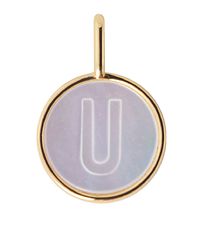 Design Letters Pendant To Necklace - U - Pearl Gold