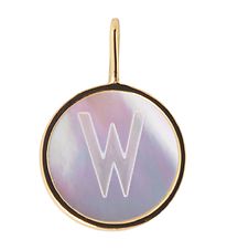 Design Letters Pendant To Necklace - W - Pearl Gold