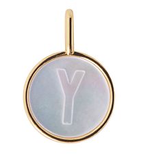 Design Letters Pendant To Necklace - Y - Pearl Gold