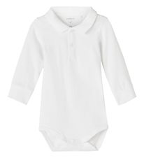 Name It Polo body l/s - NbmHolger - Bright White