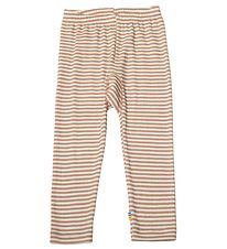 Joha Leggings - Wool/Silk - Rib - Brown/White