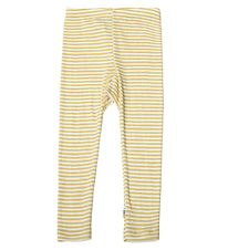 Joha Leggings - Wol/Zijde - Rib - Geel/Wit