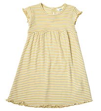 Joha Dress - Wool/Silk - Rib - Yellow/White