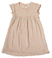 Joha Dress - Wool/Silk - Rib - Brown/White