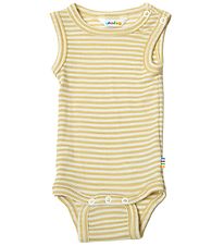 Joha Bodysuit Sleeveless - Wool/Silk - Rib - Yellow/White