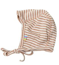 Joha Baby Hat - Wool/Silk - Rib - Brown/White