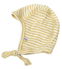 Joha Baby Hat - Wool/Silk - Rib - Yellow/White