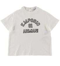 Emporio Armani Stuttermabolur - Hvítur M. Dökkblátt