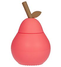 OYOY Beker m. Rietje - Peer - Silicone - Cherry Red