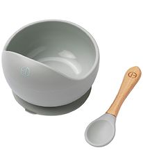 Elodie Details Bowl w. Spoon - Silicone - Mineral Green