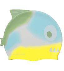 SunnyLife Swim Cap - Shark Tribe - Green/Blue/Yellow