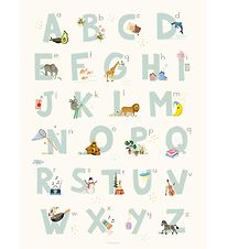 Vissevasse Poster - 50x70 - Alphabet Blue English