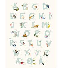 Vissevasse Veggspjald - 30x40 - Alphabet Blue Danish