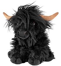 Living Nature Soft Toy w. Sound - 22x16 cm - Black Highland Cow