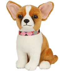 Living Nature Knuffel - 23x15 cm - Chihuahua - Bruin/Wit