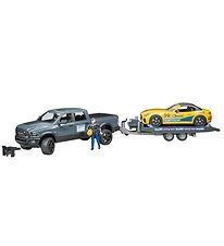 Bruder Voitures - RAM 2500 et Roadster av. Remorque et figurine