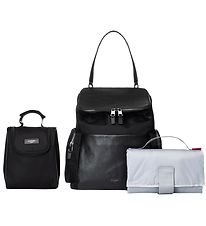 Storksak Wickeltasche - Leder - Alyssa - Black/Gunmetal