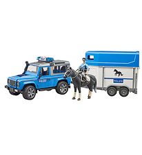 Bruder Car - Land Rover Police Car w. Light/Sound and Horse trai