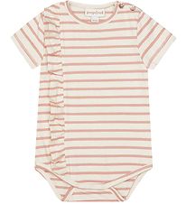 Popirol Bodysuit s/s - Police Baby Bodysuit - Striped Vanilla