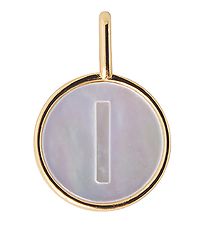 Design Letters Pendant To Necklace - I - Pearl Gold