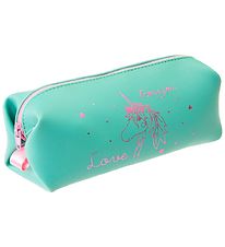 Rosajou Trousse de maquillage - 19x9 cm - Vert av. Licorne