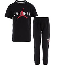 Jordan Set - Jogginghosen/T-Shirt - Schwarz m. Logo