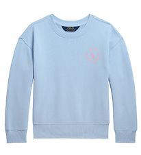 Polo Ralph Lauren Sweatshirt - Langhout - Lichtblauw m. Roze