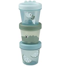 Done by Deer Food container - 3-Pack - Croco Green