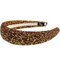By Str Hairband - Linen - Glitter - Red/Gold