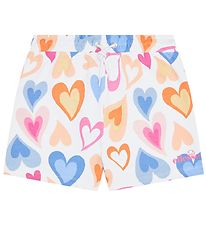 Ellesse Shorts - All Over Print - White w. Multi Hearts