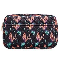 Fan Palm Toiletry Bag - Large - Quilted - Black Hummingbird