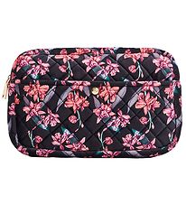 Fan Palm Toiletry Bag - Large - Quilted Velvet - Flawness Black